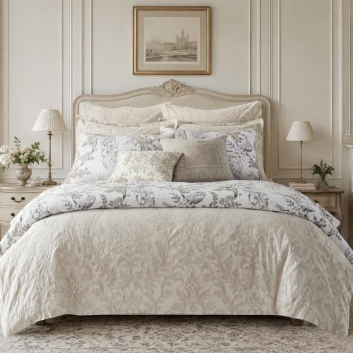 Levtex Home - Alessio Beige Duvet Cover Set - Full/Queen Duvet Cover