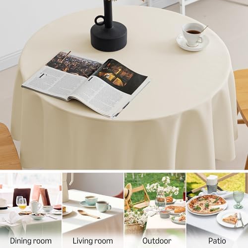 Amazon Basics Round Tablecloths, Decorative Solid Color