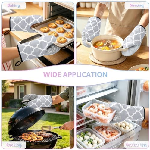 Gray Morocco Oven Mitts and Pot Holders Set 2 Pcs