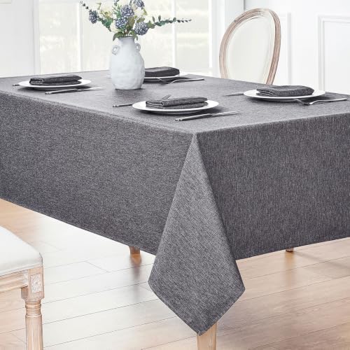 Veblandy Rectangle Tablecloth Linen Textured Waterproof & Stain