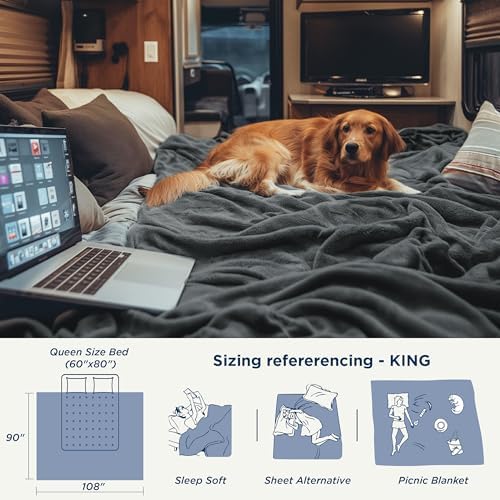 Bedsure Fleece King Size Blanket for Bed - GentleSoft Warm, Cozy, Soft