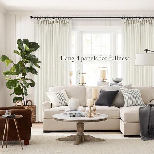 Topfinel 120 Inch Curtains 2 Panels Set,Two Packs Pinch Pleat Back Tab