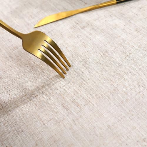 Round Coffee Table Cloth Cover 70.9 inch,Linen-Look