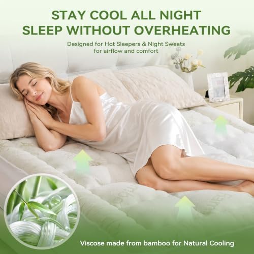 BDEUS Queen Size Dual Layer 4 Inch Memory Foam Mattress Topper, 2 Inch