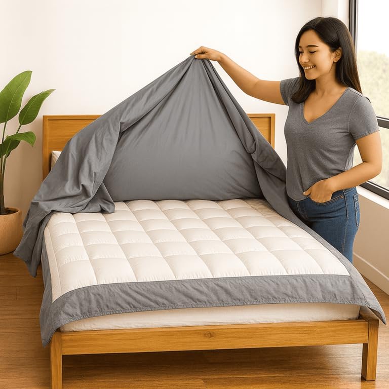 3 Sided Zipper Duvet Cover Set Twin Size Silver Grey - Microfiber