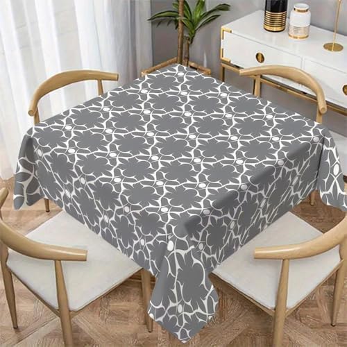 Geometric Pattern Print Square Tablecloth, Waterproof Vinyl Table