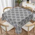 Geometric Pattern Print Square Tablecloth, Waterproof Vinyl Table