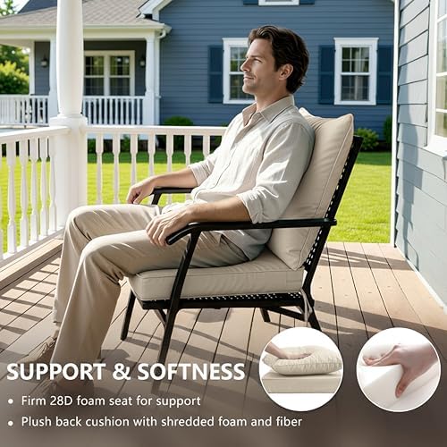 24x24 Inch Outdoor Chair Cushions Set of 2, Patio Furniture Cushions