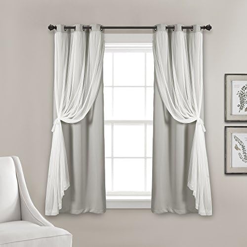 Lush Decor Sheer Grommet Curtains With Insulated Blackout Lining
