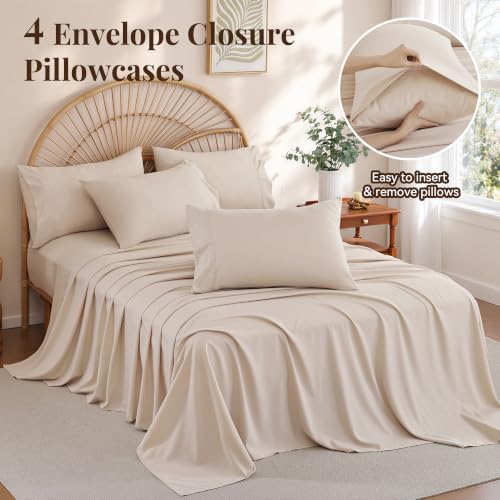 Full Size Sheets 6 Piece, Soft Full Size Bed Sheets, 16 Inch Deep