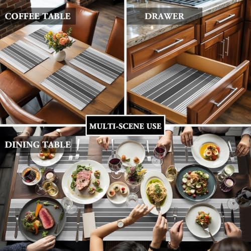 Cotton Linen Placemats for Dining Table Set of 8 Farmhouse Grey