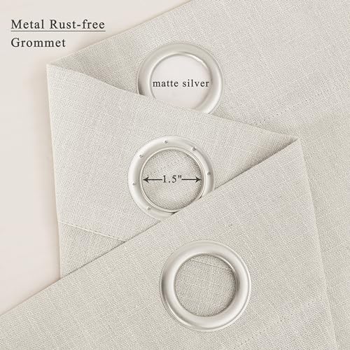 Central Park Natural Semi Sheer Grommet Curtain Linen Blended, 60"