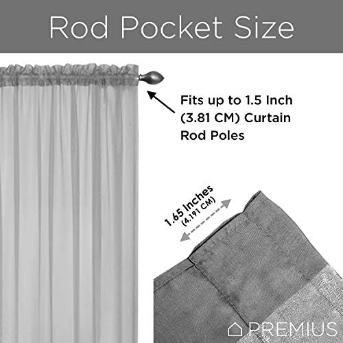Sapphire Crystal Sheer Voile 2-Pack Rod Pocket Window Panel, Great for
