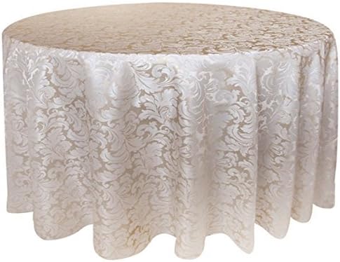 Tektrum Heavy Duty 90 inch Round Damask Jacquard Tablecloth Table