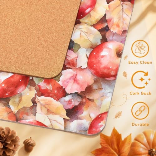 6 Pack Fall Cork Back Placemats Thanksgiving Day, 16 x 12 inch