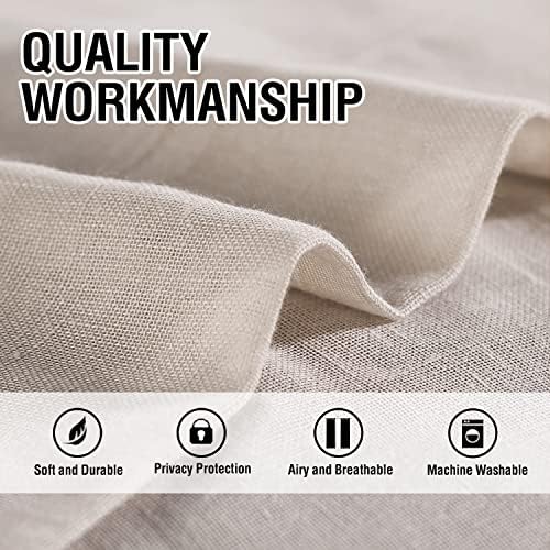 2 Pack Linen Elegant Curtains 63 Inches Long 7 Tab Top Breathable and