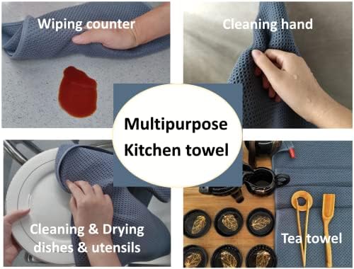 Kitchen Towels 100% Cotton Waffle Weave Dish Towel for Cleaning Drying