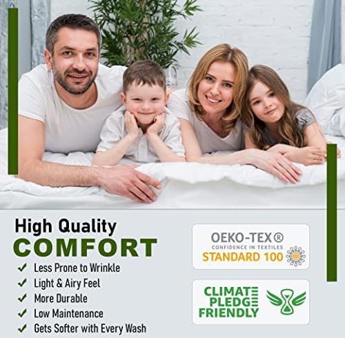 RUVANTI 100% Cotton Full Sheets, Percale Weave Full Size Set, Brown