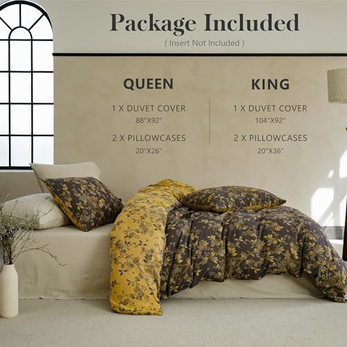 Simple&Opulence Muslin Duvet Cover Set Queen Size, 100% Washed Cotton