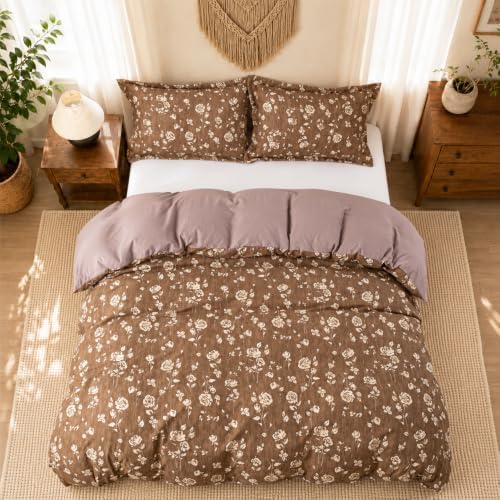 OAITE Duvet Cover Set Prewashed Cotton-Like Polyester Queen