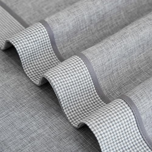 GLORY SEASON Houndstooth Bordered Tablecloth Linen Style Rustic