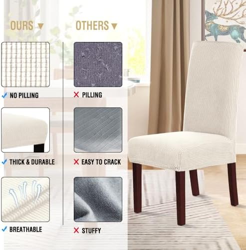 H.VERSAILTEX Stretch Dining Chair Covers Set of 4 Chair Covers for