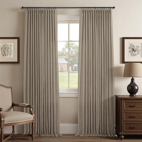 Dark Taupe Curtains 96 Inch Long for Living Room Dining 2 Panel Back