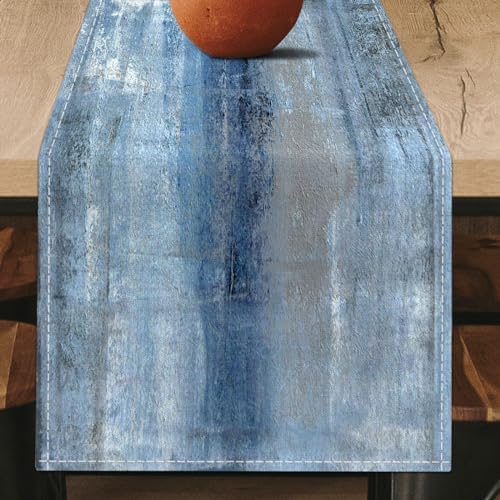 Blue Grey Table Runners Modern Art Farmhouse Linen Table Runners