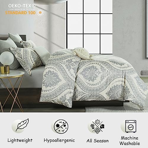 Bedduvit Cotton Duvet Cover Queen - Damask Queen Duvet Cover Set