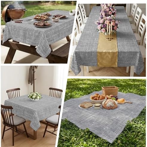 Waterproof Tablecloth Minimalist Gray Aesthetic Rectangle Table Cloth