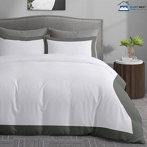 SLEEP-NEST Dual Tone Duvet Cover Set Twin 68"x90" Long Staple 100%