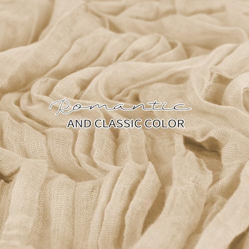 YMHPRIDE 12 Pack Beige Table Runners 20x120in Cheesecloth Table Runner