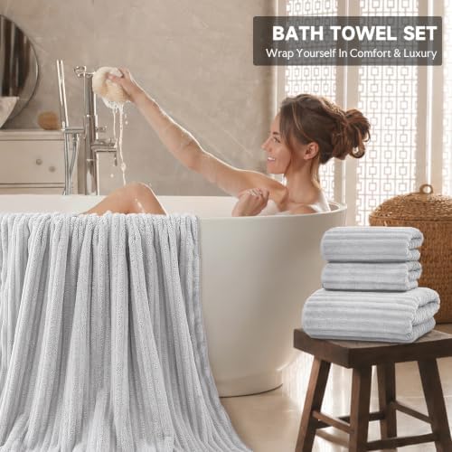 Extra Large Bath Towel Set 10 Piece, XL Bath Towels 35"x67" Oversized