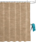 Light Khaki Shower Curtain, Rustic Minimalist Solid Color Linen