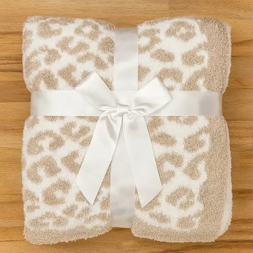 Fennco Styles Ultra-Soft Knit Throw Blanket 50" W x 60" L - Beige