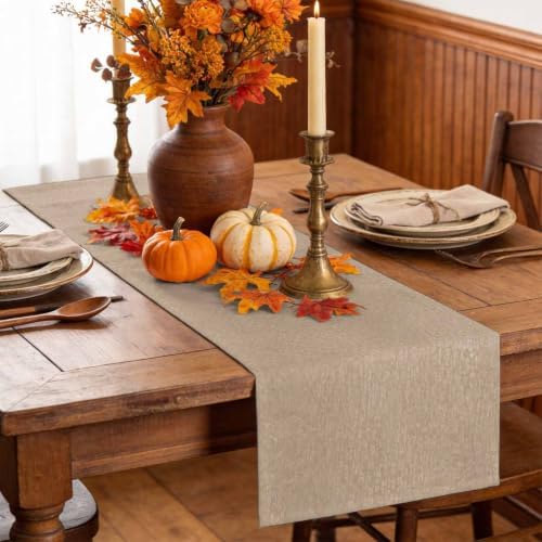Beige Table Runner 108 Inch Long Dresser Scarves Linen Tablerunners