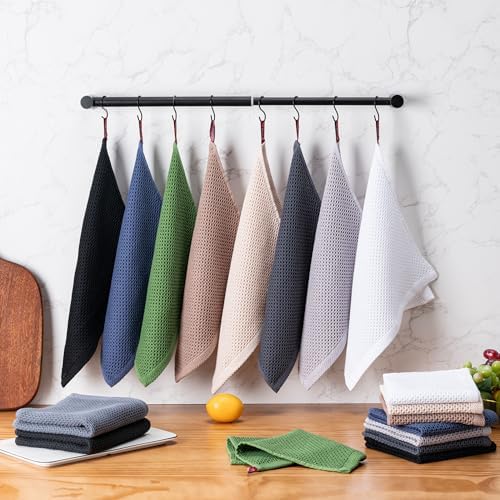 Kitchen Towels 6-Pack Kitchen Dish Cloths,100% Cotton,12x12 In,Light