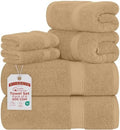 RIVERSIDE Luxury 6 Piece Towel Set, 2 Bath Towels, 2 Hand Towel, 2