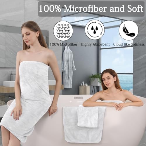 Ycosy Extra Large Bath Towels Set 35x70 Inches - White Luxury 600 GSM