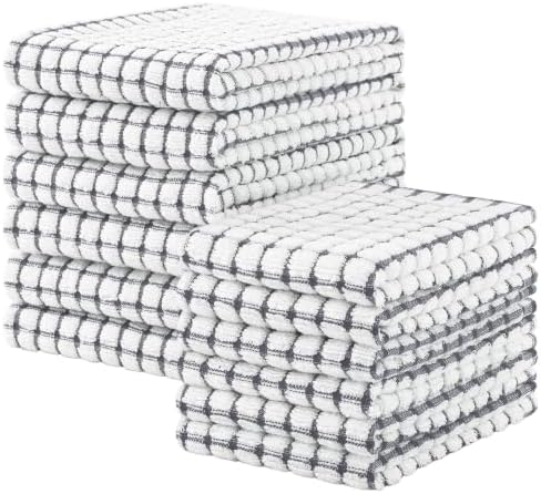 Kitinjoy 12 Pack Dishcloths and Kitchen Towels Sets, Grey