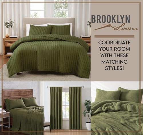 Brooklyn Loom Levi Stripe White/Ivory Full 4 Piece Sheet Set