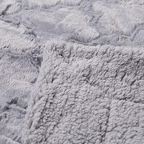 Home Soft Things Brushed Faux Fur Throw with Sherpa Backing, 60" x
