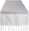 DII Bordered Dobby Woven Table Runner, 15 x 108, Gray, 1 Piece