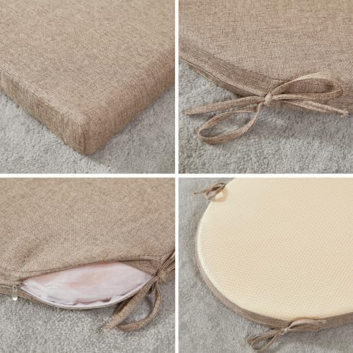18x18 Inch Chair Cushions for Dining with Tie Washable Cover,2 Set