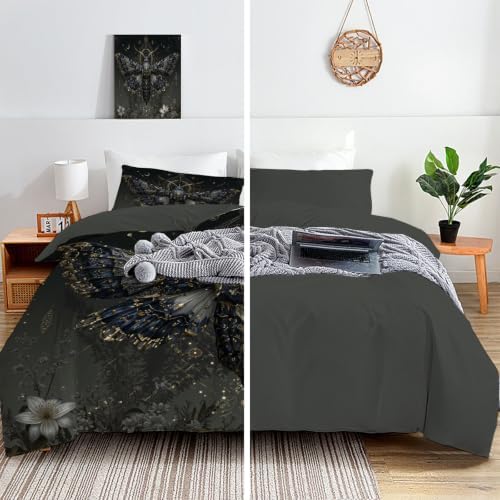 Dark Gray Mysterious Luxury Animals Duvet Cover Set For Women Girls