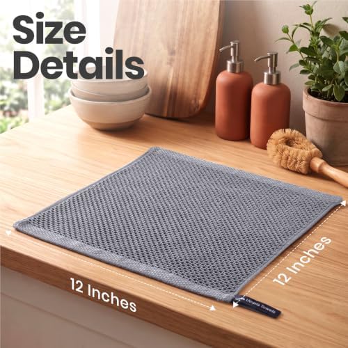 Utopia Kitchen 100% Cotton Waffle Weave Kitchen Towels (6 Pack, Grey)