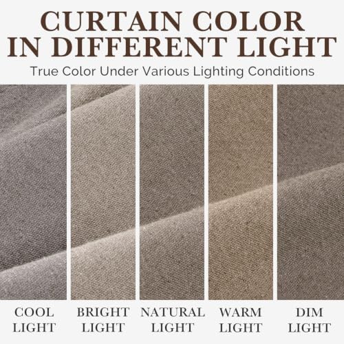 Greige Linen Shower Curtain Farmhouse Bathroom Decor 72x72 Inches