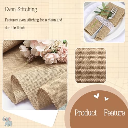 Burlap Table Runner - Rustic Jute Fabric Table Decor for Wedding