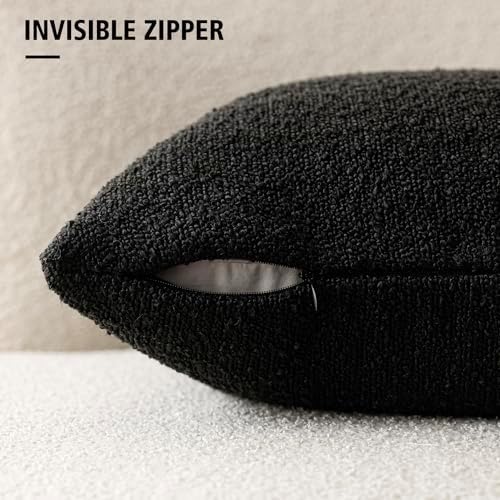 Foindtower Decorative Textured Boucle Throw Pillow Covers Accent Solid