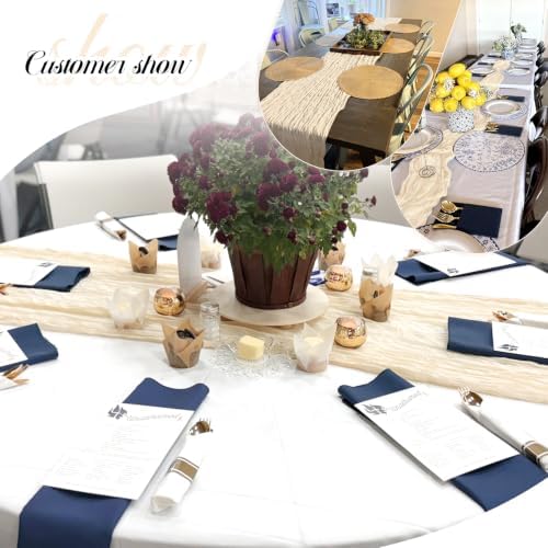 10 Pack Ivory Cheesecloth Table Runner 17x108 Inch Boho Gauze Fabric